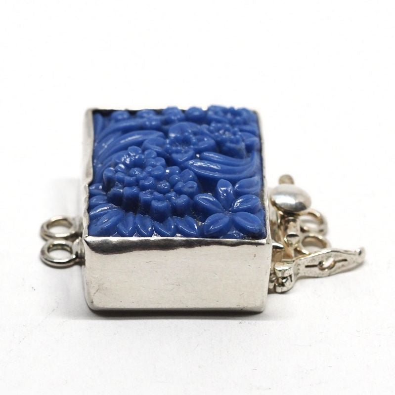 Blue flower bracelet clasp