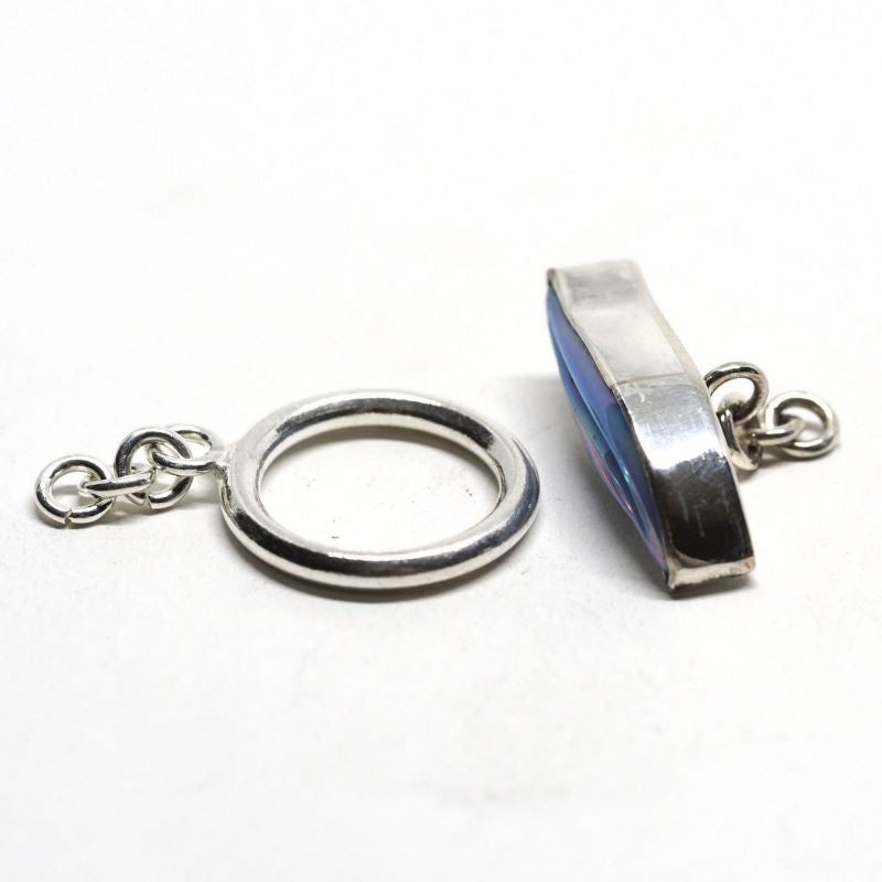 Blue leaf toggle clasp