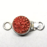 Tiny coral flower clasp