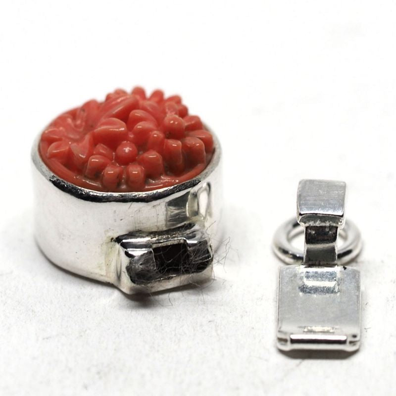 Tiny coral flower clasp