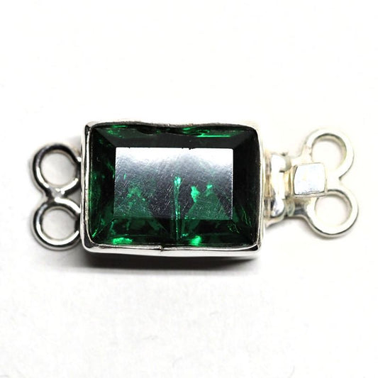 Emerald double-X clasp