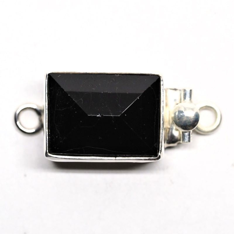 Black emerald-cut clasp