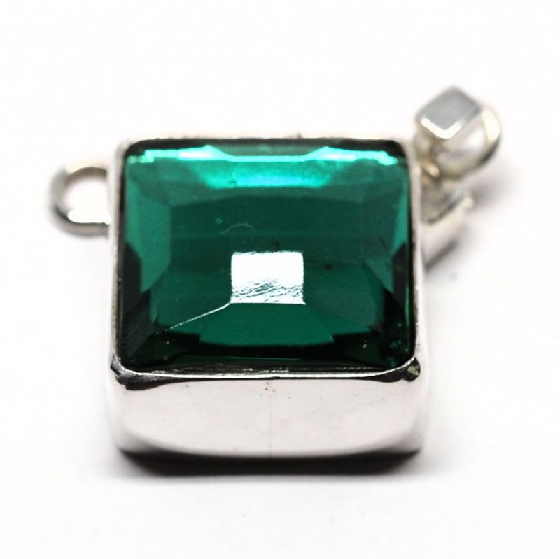 German emerald glass pendant clasp