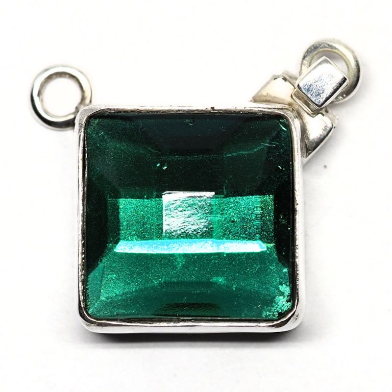 German emerald glass pendant clasp