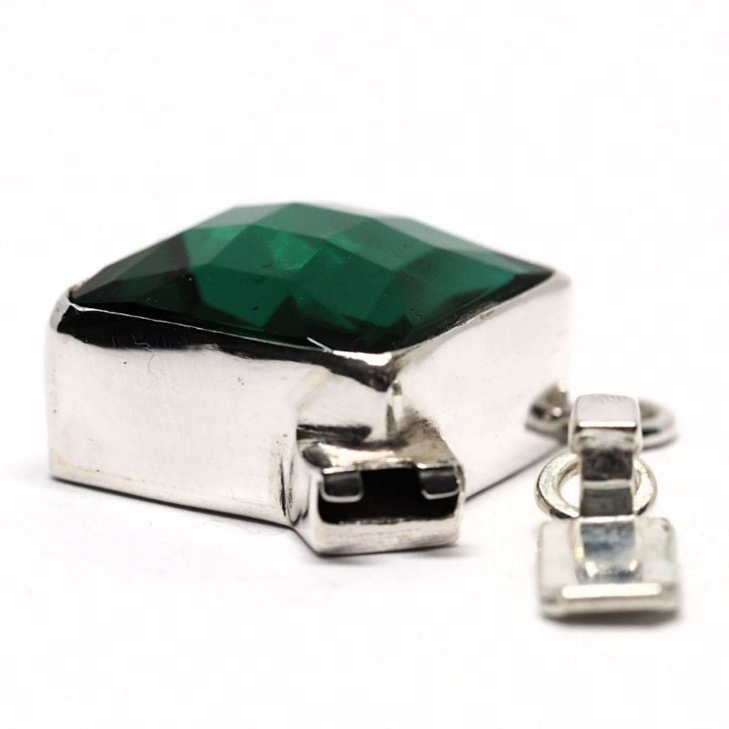 German emerald glass pendant clasp