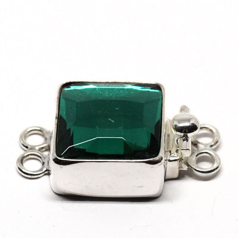 German emerald glass pendant clasp