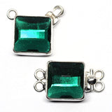 German emerald glass pendant clasp