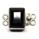 Black emerald-cut bracelet clasp