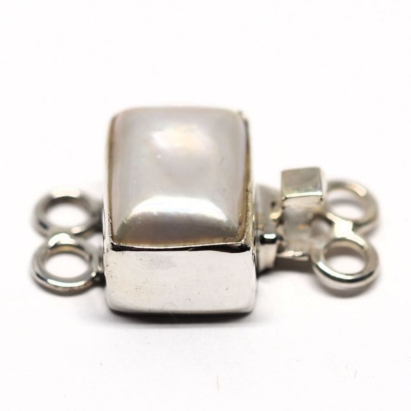 Rectangular mother-of-pearl bracelet clasp