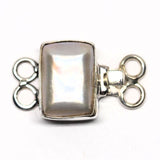 Rectangular mother-of-pearl bracelet clasp