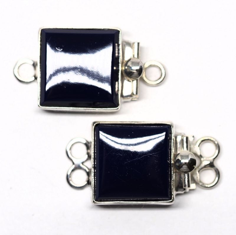 Glass lapis clasp