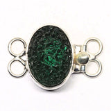 Sideways emerald pebble clasp