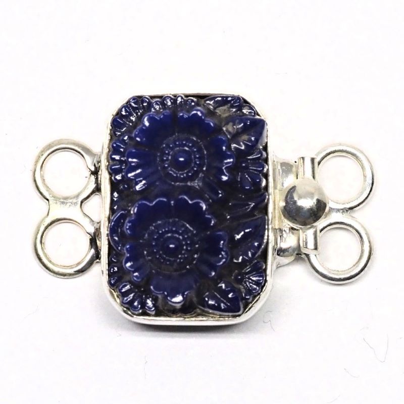 Dark blue flower bracelet clasp