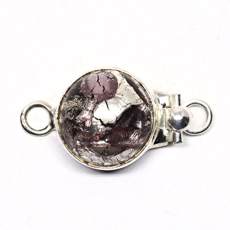 Purple silver swirl clasp