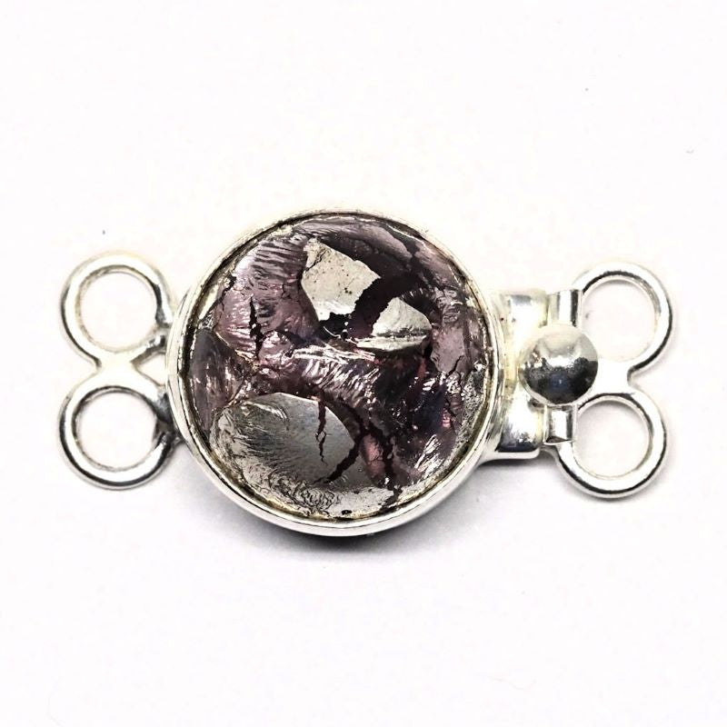 Purple silver swirl clasp