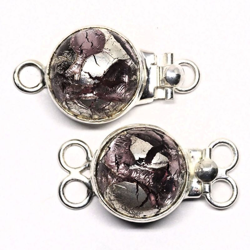 Purple silver swirl clasp