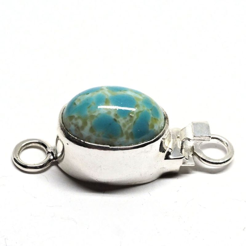 Glass faux turquoise clasp