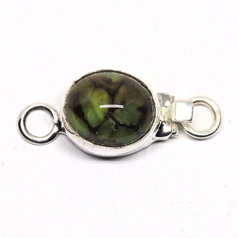 Faux green opal clasp