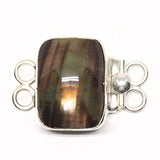 Rectangular brown pearl bracelet clasp