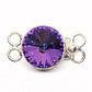 Round heliotrope Swarovski clasp