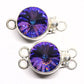 Round heliotrope Swarovski clasp