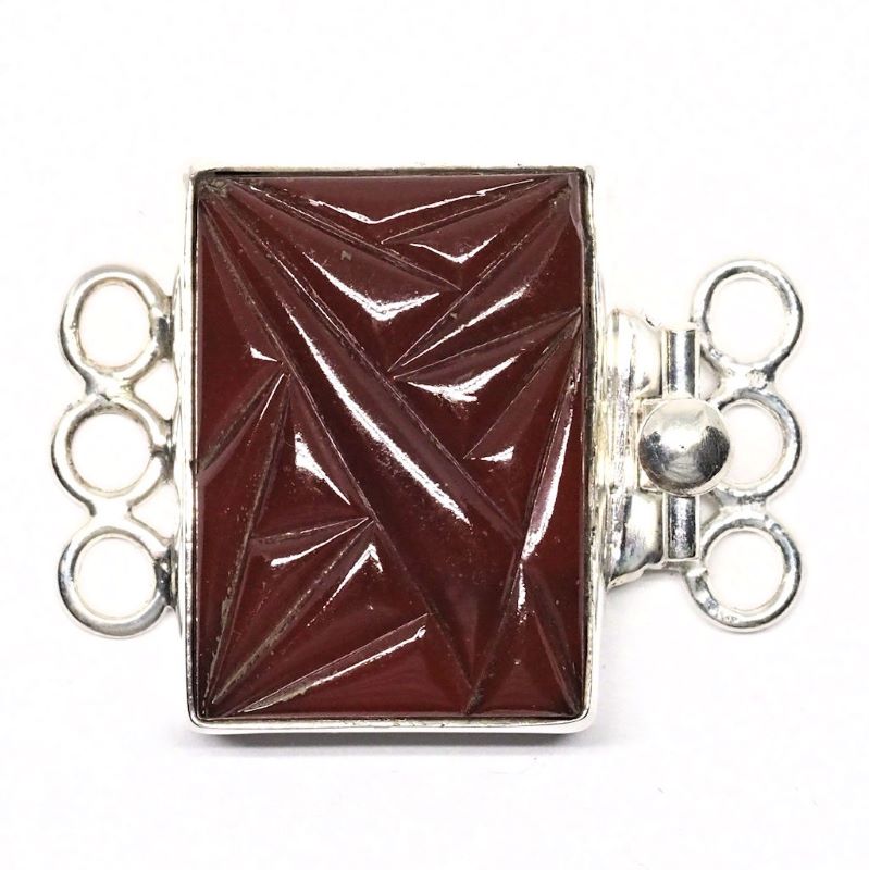 Rectangular carnelian bracelet clasp