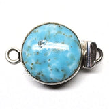 Vintage Japanese glass ?turquoise? round clasp