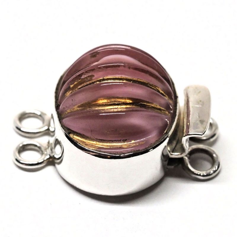 Pink fluted glass clasp