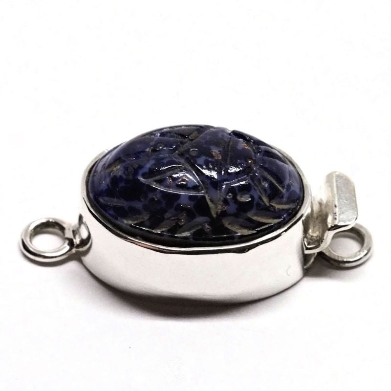 Faux lapis scarab clasp