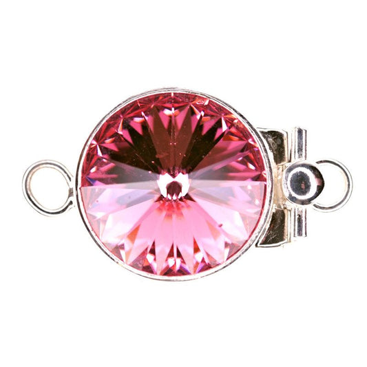 Round Swarovski rose rivoli clasp