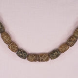 24 mm by 14 mm carved matte jade barrel beads