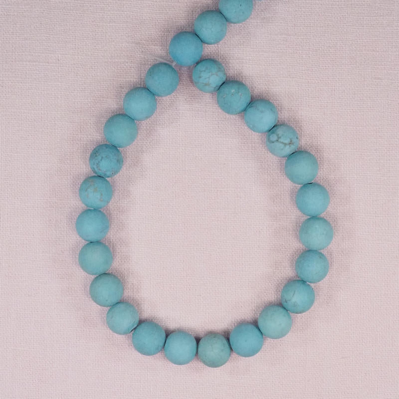 10 mm round sky-blue beads