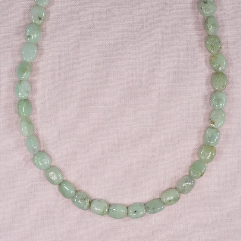 8 mm to 10 mm oval green Peruvian opal beads