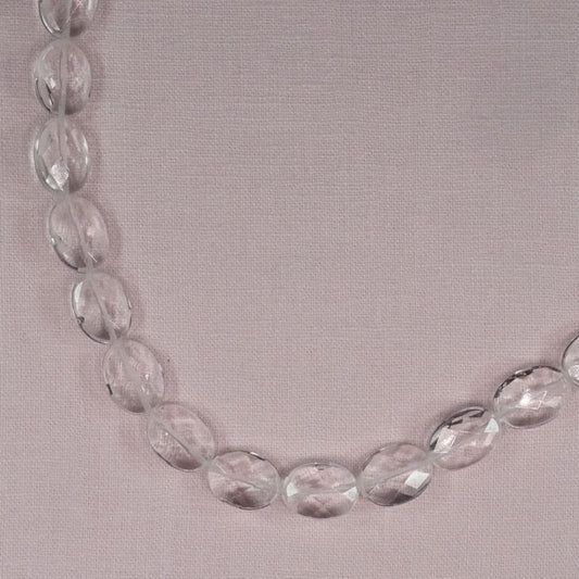 15 mm by 12 mm faceted simulated quartz beads