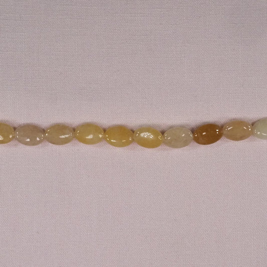 14 mm by 10 mm yellow jade oval beads