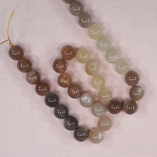 12 mm round orange moonstone beads