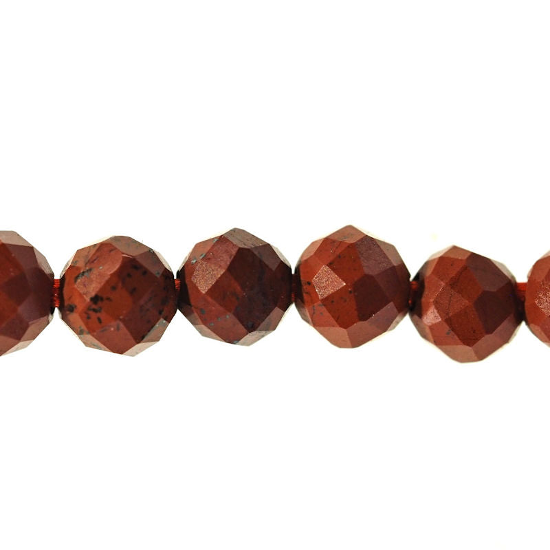 2 mm micro-faceted red jasper beads