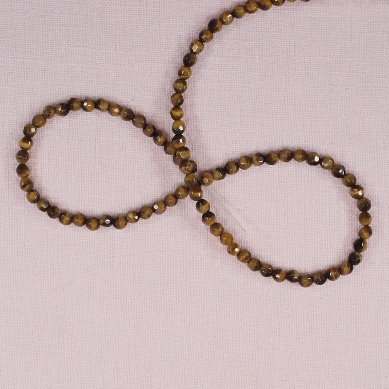 4 mm faceted tiger eye beads