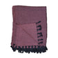 Purple and black hand-loomed cotton blanket