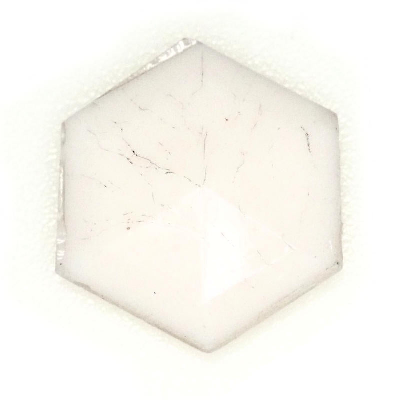 Vintage white two-hole hexagon beads