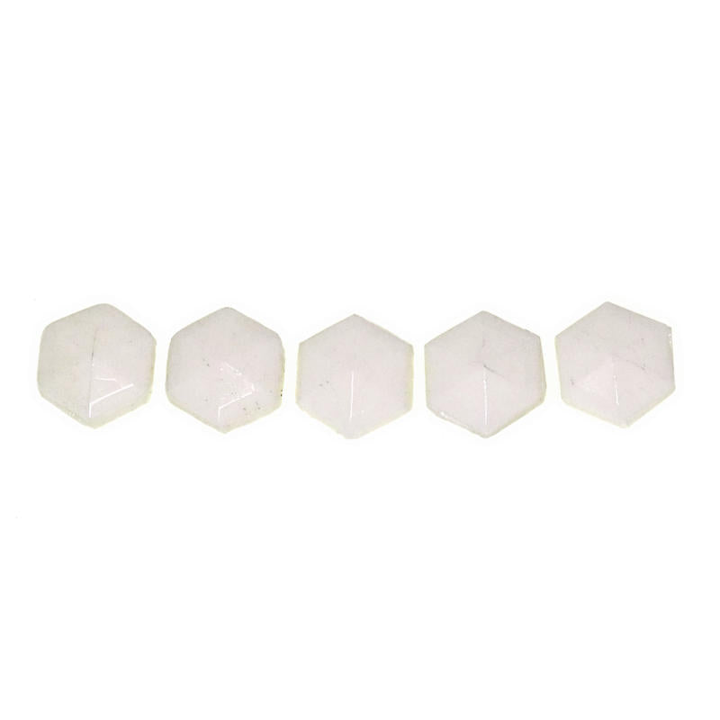 Vintage white two-hole hexagon beads