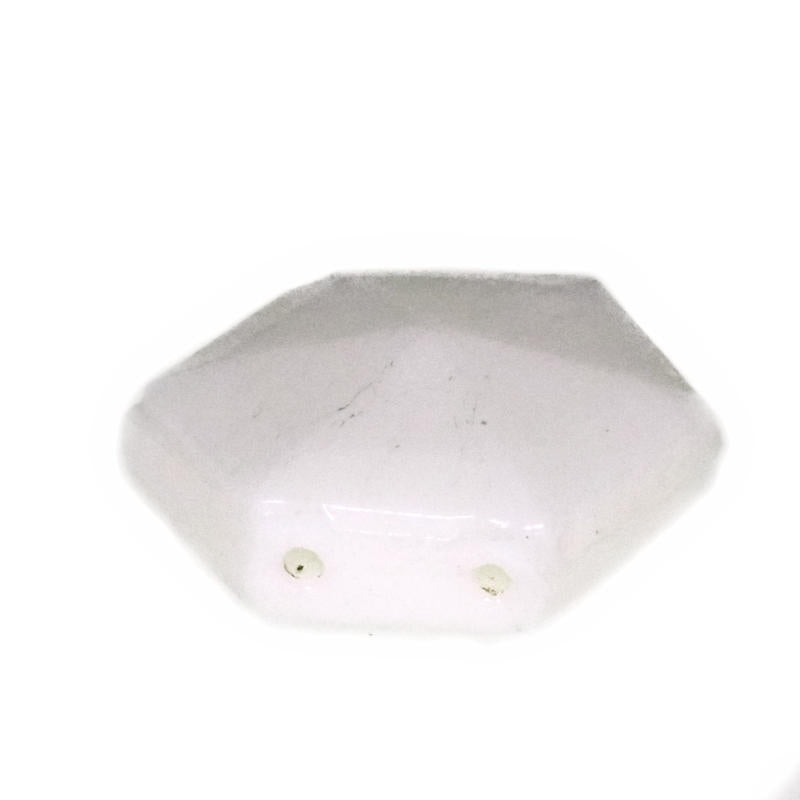 Vintage white two-hole hexagon beads