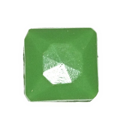 Vintage small green two-hole square beads