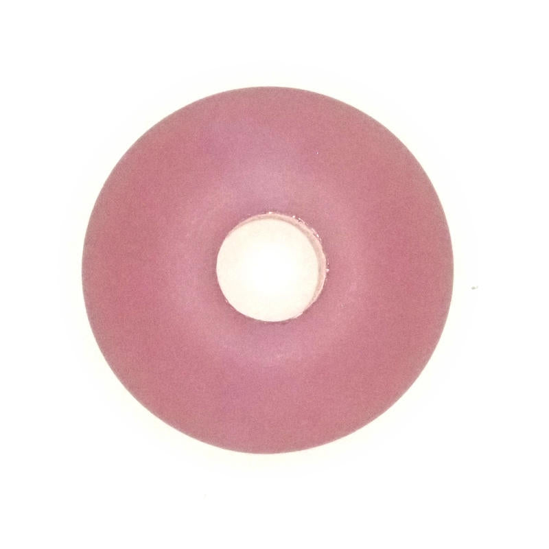 Frosted pink large-hole rondelle