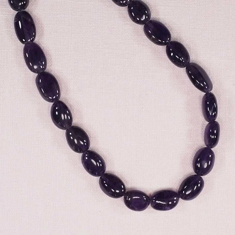 14 mm amethyst oval beads