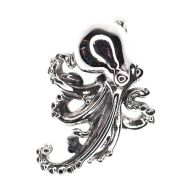 Smooth sterling silver octopus pendant