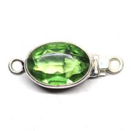 Green crystal sterling silver box clasp