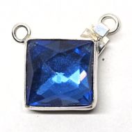 Square blue sapphire pendant clasp