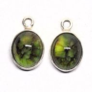 Faux green opal earring drop