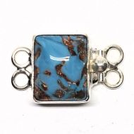 Murano turquoise and gold bracelet clasp